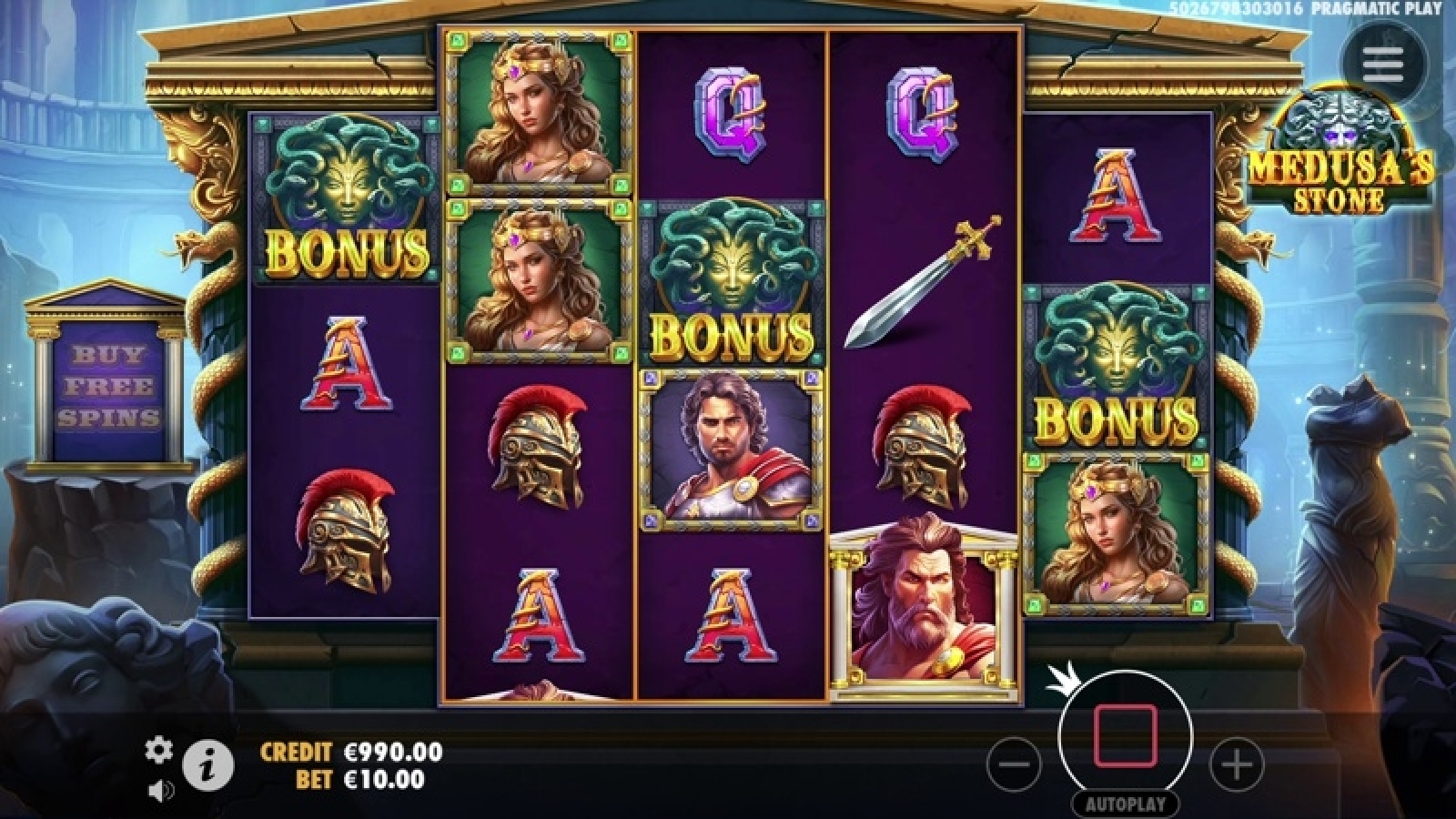 Medusa's Stone Theme, Audio & Symbols