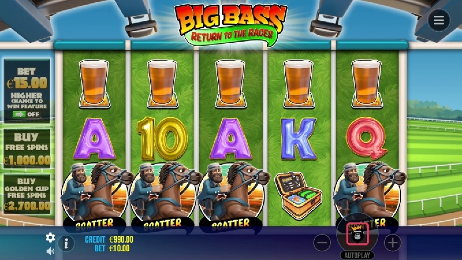 Big Bass Return to the Races Theme, Audio & Symbols