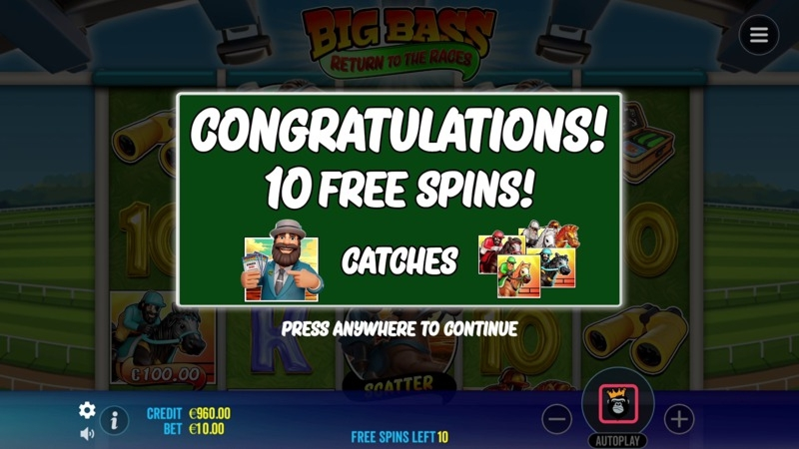 Big Bass Return to the Races Free Spins and Bonus Features
