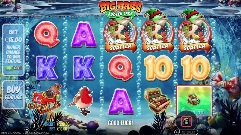 Big Bass Christmas – Frozen Lake Theme, Audio & Symbols