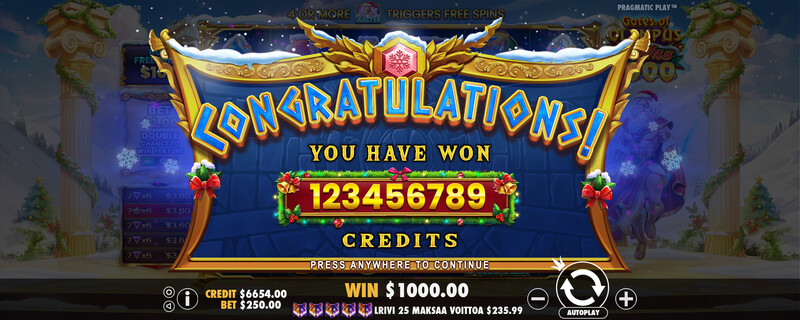 Gates of Olympus Xmas 1000 Details, RTP, Auszahlung & Volatilität